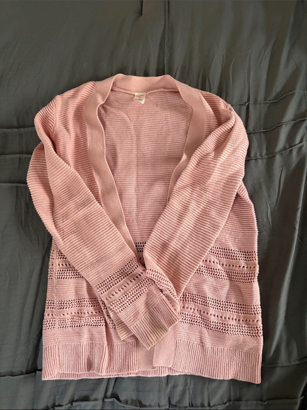 OshKosh B'gosh Light Pink Open-Front Knit Cardigan